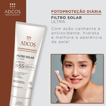 Imagem de Protetor Solar Ultra FPS55 Gel creme facial Adcos 120g