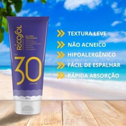 Imagem de Protetor Solar Vegano Ricosol Toque Seco Oil-free Fps30 180g