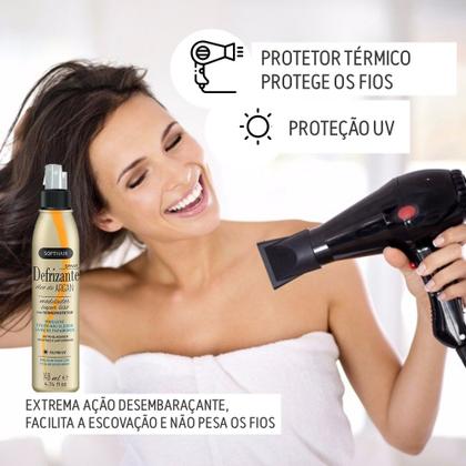 Imagem de Protetor Térmico para Cabelo Defrizante Liso Termoprotetor Anti Frizz Spray Óleo de Argan Soft Hair 140ml