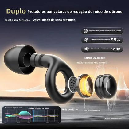 Imagem de Protetores Auriculares De Silicone Reutilizáveis Com Cancelamento De Ruído Para Sono, Proteção