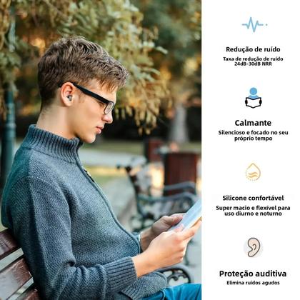 Imagem de Protetores Auriculares De Silicone Reutilizáveis Com Cancelamento De Ruído Para Sono, Proteção