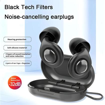 Imagem de Protetores Auriculares De Silicone Reutilizáveis Com Cancelamento De Ruído Para Sono, Proteção