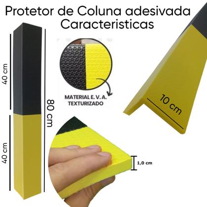 Imagem de Protetores de coluna adesivado 80cm garagem estacioanmento em eva 10 mm cantoneiras