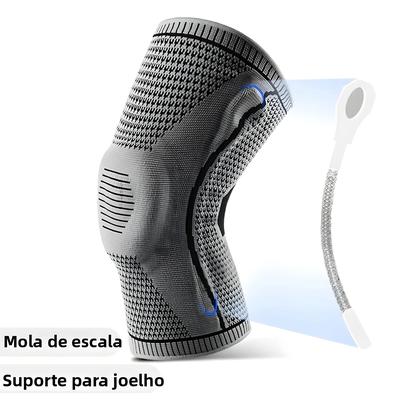 Imagem de Protetores De Joelho De Silicone Com Faixa De Suporte Para Patela E Compressão Meniscal Para Corrida