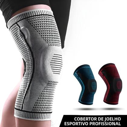 Imagem de Protetores De Joelho De Silicone Com Faixa De Suporte Para Patela E Compressão Meniscal Para Corrida