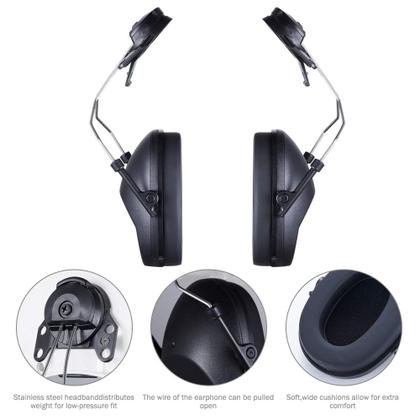 Imagem de Protetores de ouvido acopláveis ao capacete com cancelamento de ruído HUARUI Black