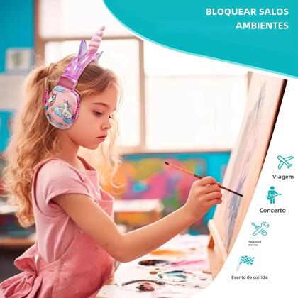 Imagem de Protetores de Ouvido com Cancelamento de Ruído para Crianças (22dB) - Segurança e Conforto