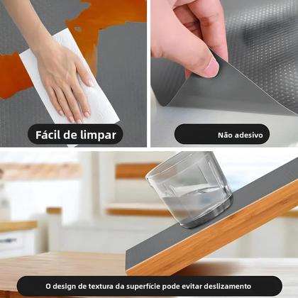 Imagem de Protetores De Prateleira De Cozinha Em EVA Antiderrapante Cinza Escuro, Tapetes De Gaveta Não