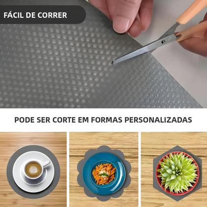 Imagem de Protetores De Prateleira De Cozinha Em EVA Antiderrapante Cinza Escuro, Tapetes De Gaveta Não
