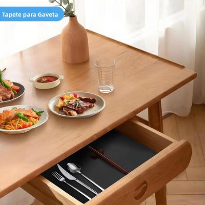 Imagem de Protetores De Prateleira De Cozinha Em EVA Antiderrapante Cinza Escuro, Tapetes De Gaveta Não