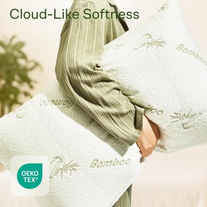 Imagem de Protetores de travesseiro Niagara Cloud-Like, tamanho padrão, verde, pacote com 2