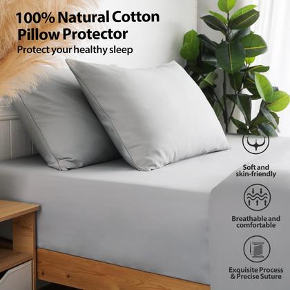 Imagem de Protetores de travesseiro Shunjie.Home 100% algodão 600 TC, cetim, pacote com 4 unidades