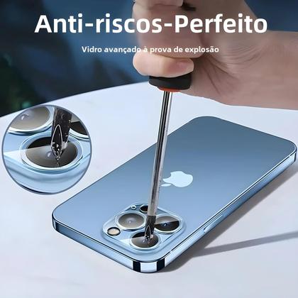 Imagem de Protetores de Vidro HD para Câmera Traseira do iPhone 13, 14, 11 e 12 Pro Max (4 Unidades)