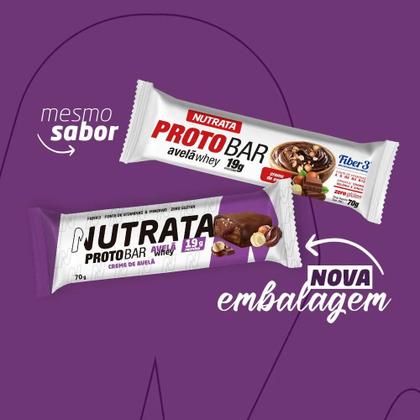 Imagem de Proto Bar Whey - Sabor Avelã - 9 Unidades de 70g - Nutrata