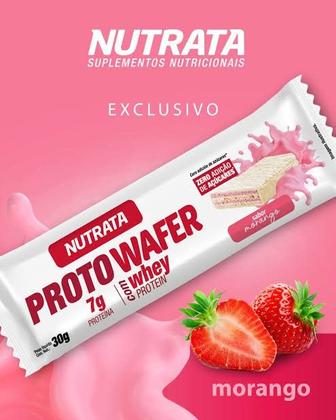 Imagem de Proto wafer sabor morango display com 12 wafers de 30g - nutrata