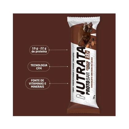 Imagem de Protobar choco nibs de cacau whey display c/9 nutrata