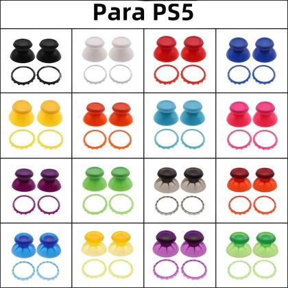 Imagem de PS5 Dualsense 5 Controlador 3D Analógico Cogumelo Cap Thumbstick Joystick Capa Com Anéis De Acento