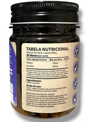 Imagem de PSYLLIUM 250mg + CAVALINHA 250mg 100% Natural 120 Cápsulas
