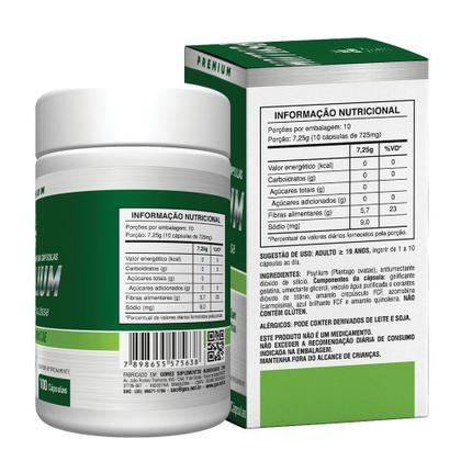 Imagem de Psyllium Plantago Ovatae Health Labs 7,25mg na Dose com 100 Cápsulas