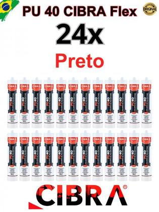 Imagem de Pu 40 Cibra Flex Cola Selante De Poliuretano cx c/24x 400g Br/Cz/Pt Calhas Rufos Cubas Fibras Metal
