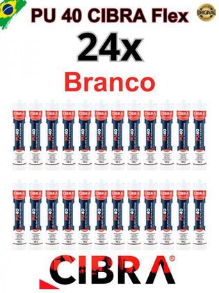 Imagem de Pu 40 Cibra Flex Cola Selante De Poliuretano cx c/24x 400g Br/Cz/Pt Calhas Rufos Cubas Fibras Metal