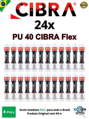 Imagem de Pu 40 Cibra Flex Cola Selante De Poliuretano cx c/24x 400g Br/Cz/Pt Calhas Rufos Cubas Fibras Metal