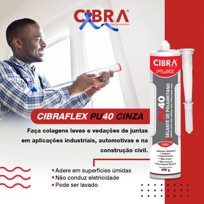 Imagem de Pu 40 Cola Selante De Poliuretano Cibra Flex 400g Branco/Cinza/Preto
