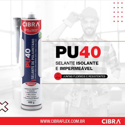 Imagem de Pu 40 Cola Selante De Poliuretano Cibra Flex 400g Branco/Cinza/Preto