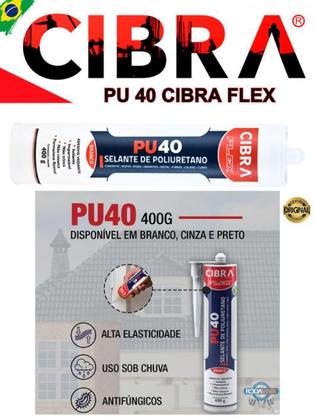 Imagem de Pu 40 Cola Selante De Poliuretano Cibra Flex 400g Branco/Cinza/Preto