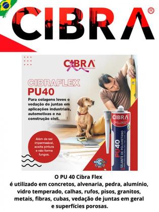 Imagem de Pu 40 Cola Selante De Poliuretano Cibra Flex 400g Branco/Cinza/Preto