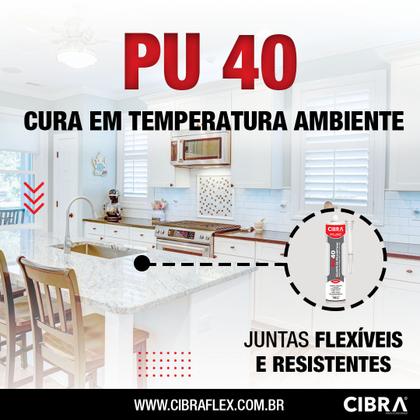 Imagem de Pu 40 Cola Selante De Poliuretano Cibra Flex 400g Branco/Cinza/Preto