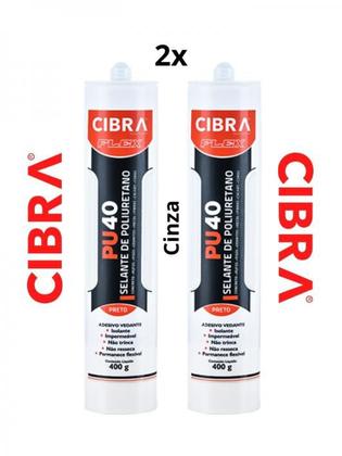 Imagem de Pu 40 Cola Selante De Poliuretano Cibra Flex 400g Kit c/2 unid. Branco / Cinza / Preto