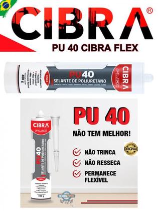 Imagem de Pu 40 Cola Selante De Poliuretano Cibra Flex 400g Kit c/2 unid. Branco / Cinza / Preto