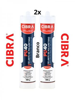 Imagem de Pu 40 Cola Selante De Poliuretano Cibra Flex 400g Kit c/2 unid. Branco / Cinza / Preto
