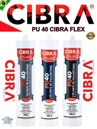 Imagem de Pu 40 Cola Selante De Poliuretano Cibra Flex 400g Kit c/2 unid. Branco / Cinza / Preto