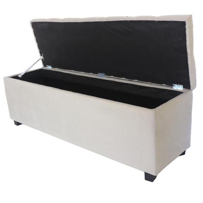 Imagem de Puf Baú Queen 160x40x45cm Na Cor Bege Claro - Produto de Alta Qualidade e Conforto