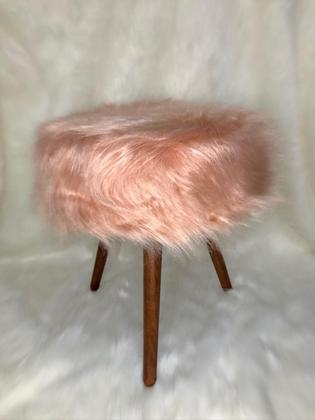 Imagem de Puf, Puff Para Sala E Hall De Entrada Redondo Pelúcia Rosê