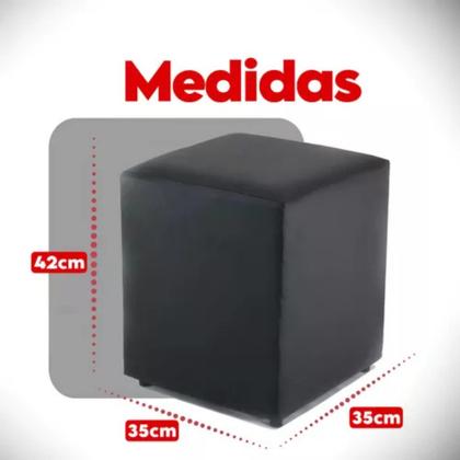 Imagem de Pufe Banqueta Puf Decorativo Assento Banco Cubo Grande Couro