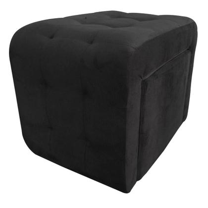 Imagem de Puff 2 em 1 Brenda Suede Preto  - D'Classe Decor