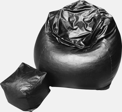 Imagem de Puff + apoio pés com ESPUMA resistente macio descanso grande cheio couro pêra maça redondo gota sala material sintético decoração quarto sintético