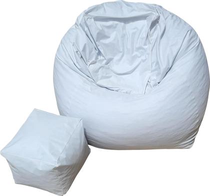 Imagem de Puff + apoio pés com ESPUMA resistente macio descanso grande cheio couro pêra maça redondo gota sala material sintético decoração quarto sintético