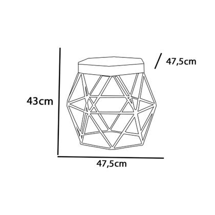 Imagem de Puff Banqueta Aramado Mila Base Preta Hexágono material sintético Marrom - KDAcanto Móveis