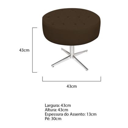 Imagem de Puff Banqueta Nanda Base Giratória de Metal Suede Marrom - DAMAFFÊ MÓVEIS