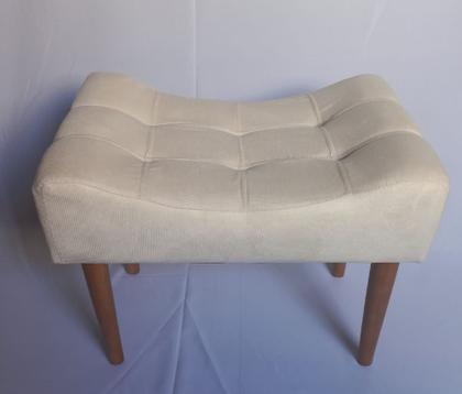 Imagem de Puff banqueta pés palito retro retangular penteadeira cor bege