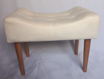 Imagem de Puff banqueta pés palito retro retangular penteadeira cor bege