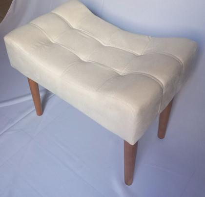 Imagem de Puff banqueta pés palito retro retangular penteadeira cor bege
