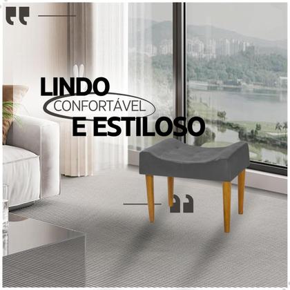 Imagem de Puff Banqueta Pés Palito Retro Retangular Penteadeira