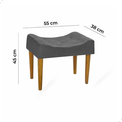 Imagem de Puff Banqueta Pés Palito Retro Retangular Penteadeira