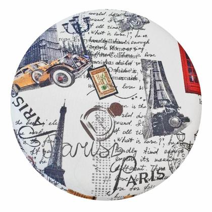 Imagem de Puff Banqueta Redondo Classic Para Sala Quarto Estampado Suede