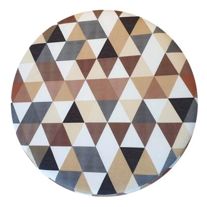 Imagem de Puff Banqueta Redondo Classic Para Sala Quarto Estampado Suede